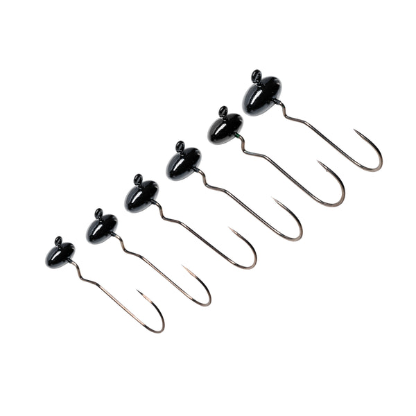 Reaction Tackle 3/8 Oz Black Tungsten Shaky Head Jigs - 5 Pack | Buy