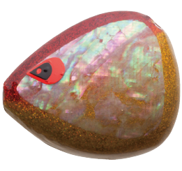 AIYA BALL WHITE ABALONE ORANGE GLITTER