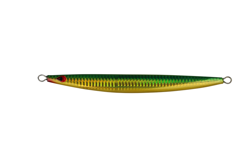 AIYA SEMI LONG JIG GREEN GOLD RED MOUTH