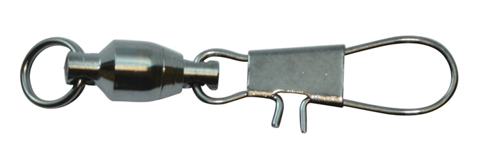 BALL BEARING SWIVEL, SPLIT RING WITH INTERLOCK SNAP (NICKEL)