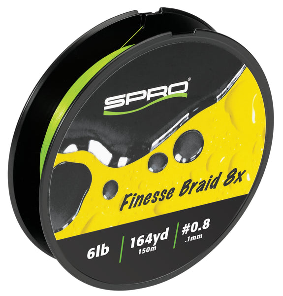 best braided line for finesse fishing Spro Braid 8X Lime Green 164 yds 6lb Abu Garcia Cardinal 104i High Molecular UHMPE fibers Rod Length:10' - Heavy Grand Slam Braid