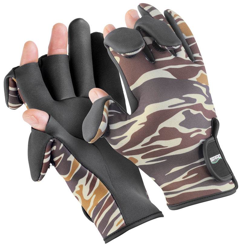 SPRO Wicked Weather Slit Finger Gloves CAMO XXL